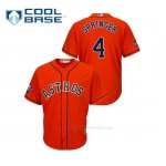 Camiseta Beisbol Hombre Houston Astros George Springer 2019 World Series Bound Cool Base Naranja