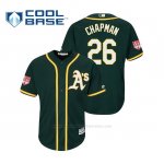 Camiseta Beisbol Hombre Oakland Athletics Matt Chapman Cool Base Entrenamiento de Primavera 2019 Verde