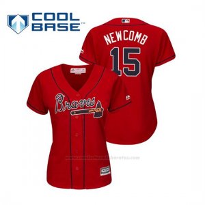 Camiseta Beisbol Mujer Atlanta Braves Sean Newcomb Cool Base Majestic Alternato 2019 Rojo