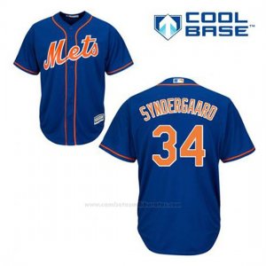 Camiseta Beisbol Hombre New York Mets Noah Syndergaard 34 Azul Alterno 1ª Cool Base