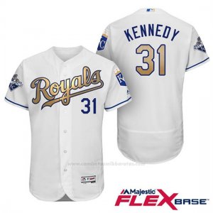 Camiseta Beisbol Hombre Kansas City Royals Campeones 31 Ian Kennedy Flex Base Oros