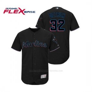 Camiseta Beisbol Hombre Miami Marlins Derek Dietrich Flex Base Autentico Collection Alternato 2019 Negro