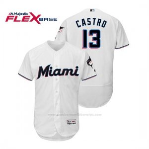 Camiseta Beisbol Hombre Miami Marlins Starlin Castro Flex Base Autentico Collection 1ª 2019 Blanco