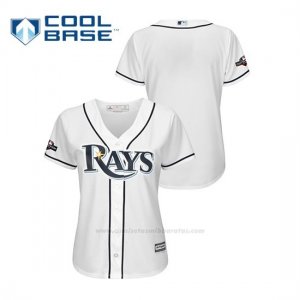Camiseta Beisbol Mujer Tampa Bay Rays 2019 Postseason Cool Base Blanco