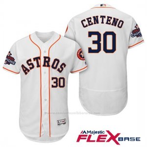 Camiseta Beisbol Hombre Houston Astros 2017 World Series Campeones Juan Centeno Blanco Flex Base