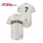 Camiseta Beisbol Hombre Seattle Mariners Marco Gonzales 150th Aniversario Patch Autentico Flex Base Crema