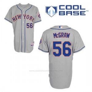 Camiseta Beisbol Hombre New York Mets Tug Mcgraw 56 Gris Cool Base