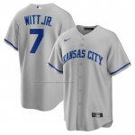 Camiseta Beisbol Hombre Kansas City Royals Bobby Witt Jr Segunda Replica Gris
