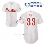 Camiseta Beisbol Hombre Philadelphia Phillies Cliff Lee 33 Blanco 1ª Cool Base