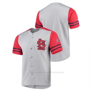 Camiseta Beisbol Hombre St. Louis Cardinals Button-Down Stitches Autentico Gris