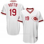 Camiseta Beisbol Hombre Cincinnati Reds 19 Joey Votto Blanco Turn Back The Clock