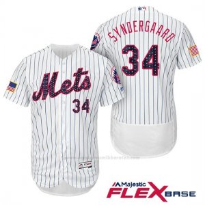 Camiseta Beisbol Hombre New York Mets 2017 Estrellas y Rayas Noah Syndergaard Blanco Flex Base