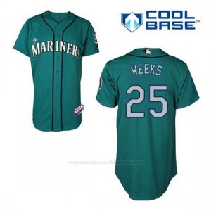 Camiseta Beisbol Hombre Seattle Mariners Rickie Weeks 25 Teal Verde Alterno Cool Base