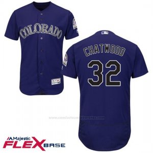 Camiseta Beisbol Hombre Colorado Tyler Chatwood 32 Violeta Flex Base