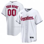 Camiseta Beisbol Hombre Cleveland Guardians Personalizada Replica Blanco