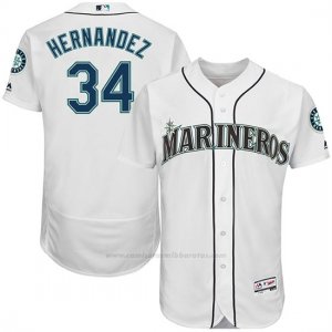 Camiseta Beisbol Hombre Seattle Mariners Felix Hernandez 34 Blanco Hispanic Heritage