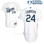 Camiseta Beisbol Hombre Detroit Tigers Miguel Cabrera 24 Blanco Los Tigres Cool Base