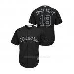 Camiseta Beisbol Hombre Colorado Rockies Charlie Negromon 2019 Players Weekend Chuck Nazty Replica Negro