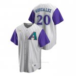 Camiseta Beisbol Hombre Arizona Diamondbacks Luis Gonzalez Cooperstown Collection Alterno Crema Violeta