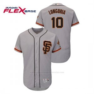 Camiseta Beisbol Hombre San Francisco Giants Evan Longoria 150th Aniversario Patch Autentico Flex Base Gris