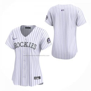 Camiseta Beisbol Mujer Colorado Rockies Primera Limited Blanco Camiseta Beisbol Mujer Colorado Rockies Primera Limited Blanco