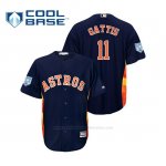 Camiseta Beisbol Hombre Houston Astros Evan Gattis Cool Base Entrenamiento de Primavera 2019 Azul