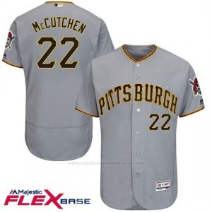 Camiseta Beisbol Hombre Pittsburgh Pirates Andrew Mccutche Autentico Coleccion Gris Flex Base
