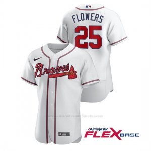 Camiseta Beisbol Hombre Atlanta Braves Tyler Flowers Autentico Nike Blanco