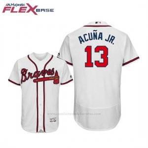 Camiseta Beisbol Hombre Atlanta Braves Ronald Acuna Jr. Flex Base Autentico Coleccion 1ª Blanco