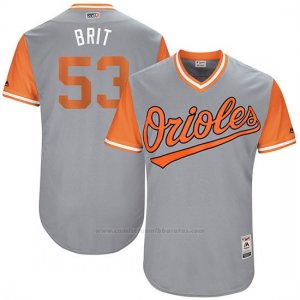 Camiseta Beisbol Hombre Baltimore Orioles 2017 Little League World Series 53 Zach Britton Gris