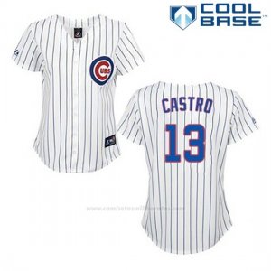 Camiseta Beisbol Hombre Chicago Cubs 13 Starlin Castro Blanco Cool Base
