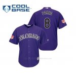 Camiseta Beisbol Hombre Colorado Rockies Gerardo Parra Cool Base Entrenamiento de Primavera 2019 Violeta