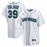 Camiseta Beisbol Hombre Seattle Mariners Donovan Solano Primera Replica Blanco