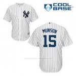 Camiseta Beisbol Hombre New York Yankees Thurman Munson 15 Blanco 1ª Cool Base
