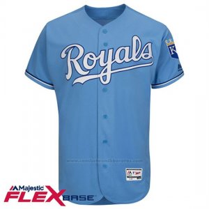 Camiseta Beisbol Hombre Kansas City Royals Blank Light Azul Flex Base Autentico Coleccion