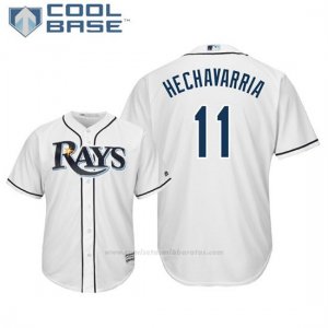 Camiseta Beisbol Hombre Tampa Bay Rays Adeiny Hechavarria Cool Base 1ª Blanco