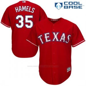 Camiseta Beisbol Hombre Texas Rangers Cole Hamels Scarlet Cool Base Jugador
