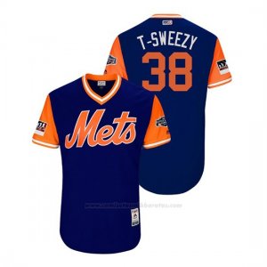 Camiseta Beisbol Hombre New York Mets Anthony Swarzak 2018 Llws Players Weekend T Sweezy Royal