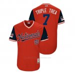 Camiseta Beisbol Hombre Washington Nationals Trea Turner 2018 Llws Players Weekend Triple TreaRojo