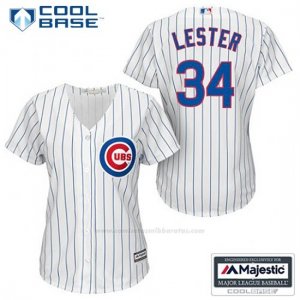 Camiseta Beisbol Hombre Chicago Cubs 34 Jon Lester Blanco 1ª Cool Base