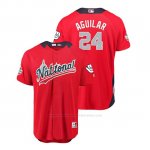 Camiseta Beisbol Hombre All Star Game Milwaukee Brewers Jesus Aguilar 2018 1ª Run Derby National League Rojo