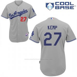 Camiseta Beisbol Hombre Los Angeles Dodgers Gris Matt Kemp Cool Base Jugador