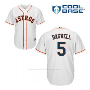 Camiseta Beisbol Hombre Houston Astros Jeff Bagwell 5 Blanco 1ª Cool Base