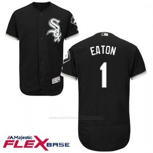 Camiseta Beisbol Hombre Chicago White Sox 1 Adam Eaton Negro Autentico Coleccion Flex Base