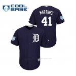 Camiseta Beisbol Hombre Detroit Tigers Victor Martinez 2019 Entrenamiento de Primavera Cool Base Azul