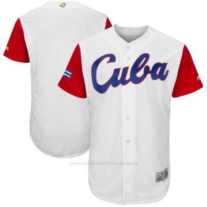 Camiseta Hombre Cuba Clasico Mundial de Beisbol 2017 Personalizada Blanco