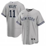 Camiseta Beisbol Hombre New York Yankees Anthony Volpe Segunda Replica Gris