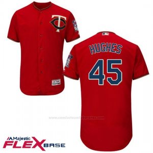 Camiseta Beisbol Hombre Minnesota Twins Phil Hughes Scarlet Autentico Coleccion Flex Base Custom