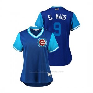 Camiseta Beisbol Mujer Chicago Cubs Javier Baez 2018 Llws Players Weekend El Mago Royal