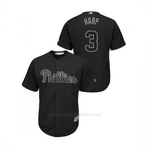 Camiseta Beisbol Hombre Philadelphia Phillies Bryce Harper 2019 Players Weekend Replica Negro